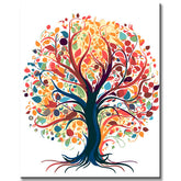 Paint by Numbers Colorful Tree Painting